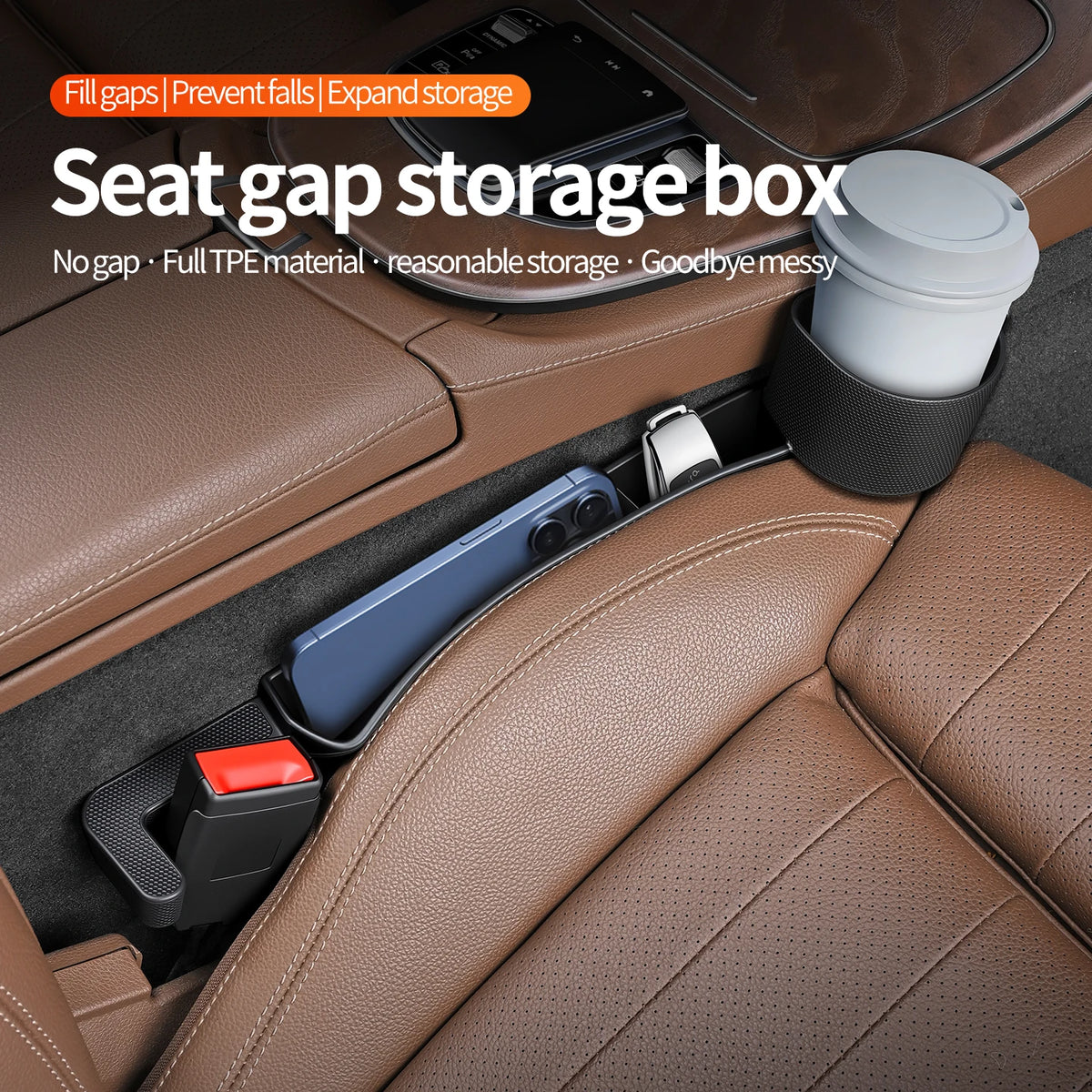 Universal Car Seat Gap Organizer with Cup Holder