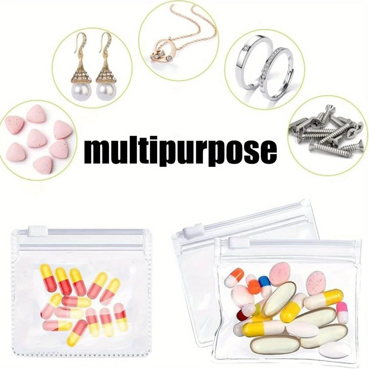 Reusable Zippered Travel Organizer for Medicine and Jewelry