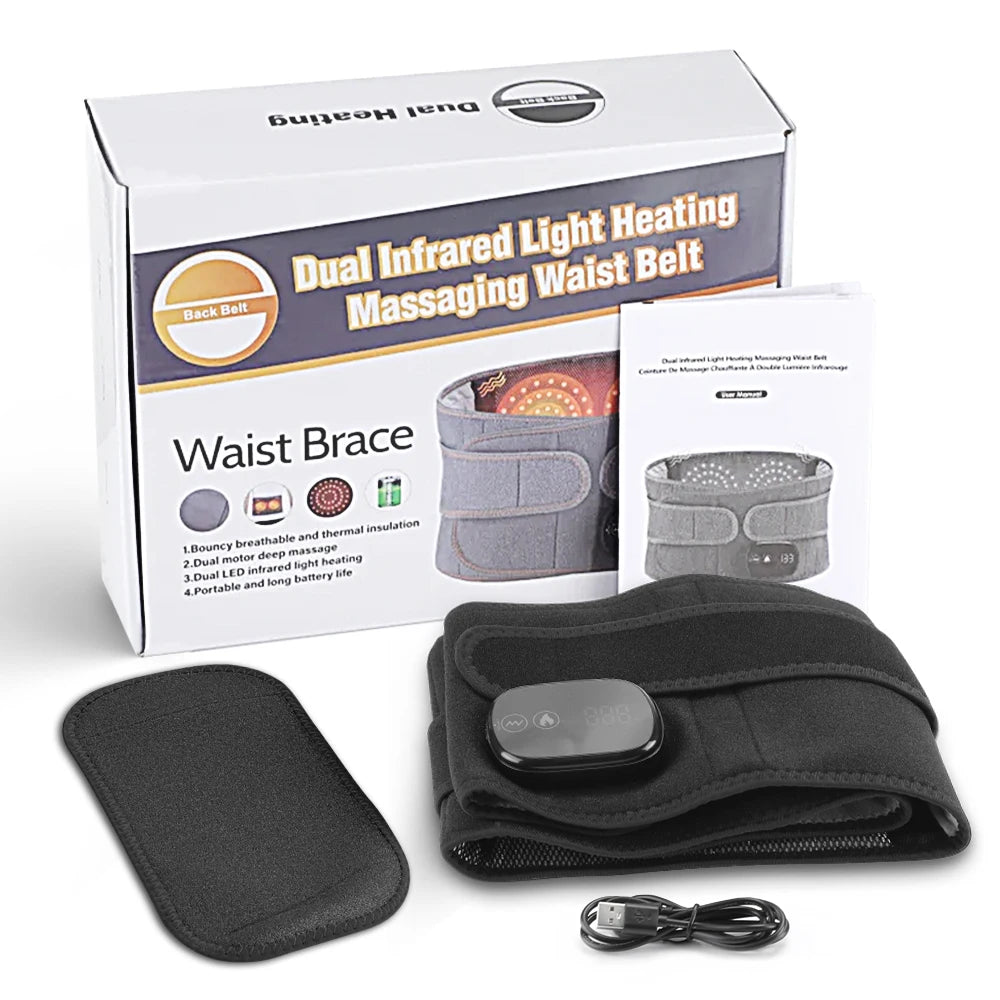 Heated Vibrating Waist Massage Belt for Back Pain Relief - 20