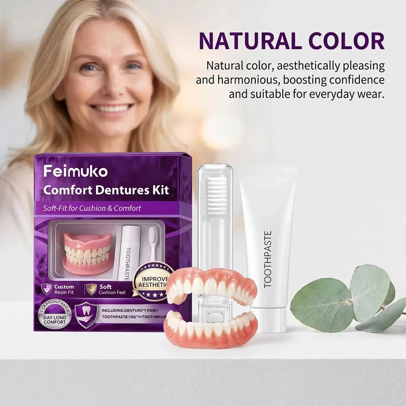 Comfortable Silicone Full Set Dentures for Instant Smile Enhancement
