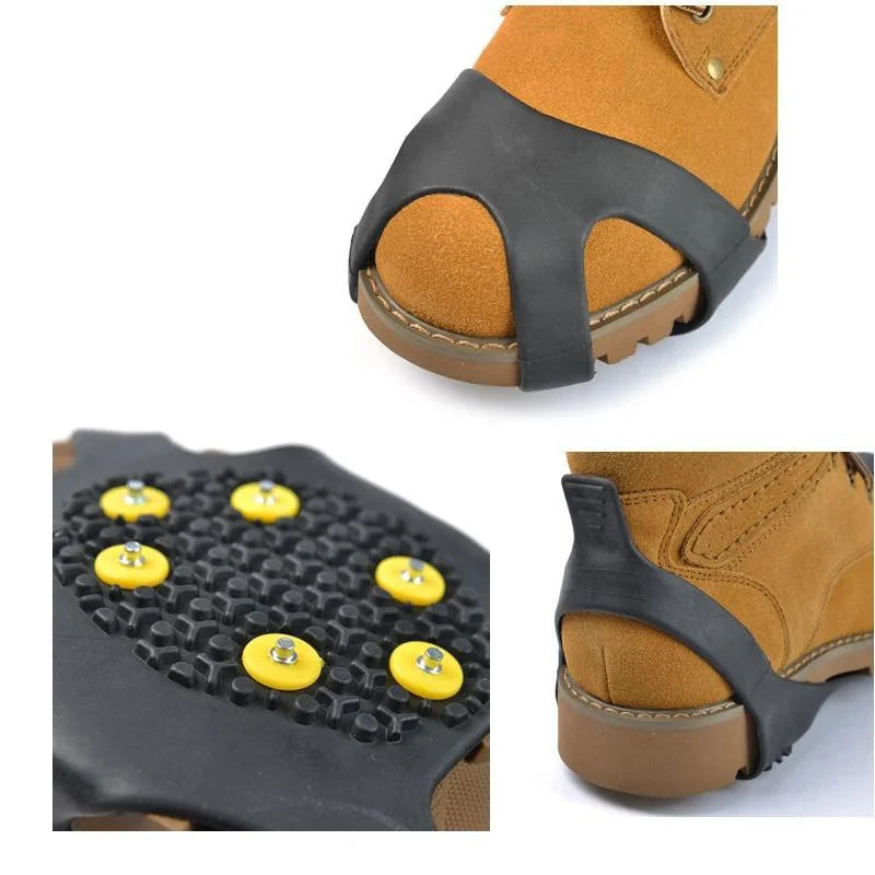 10 Stud Anti-Slip Ice Snow Shoe Cleats Traction Spikes Crampons Grips
