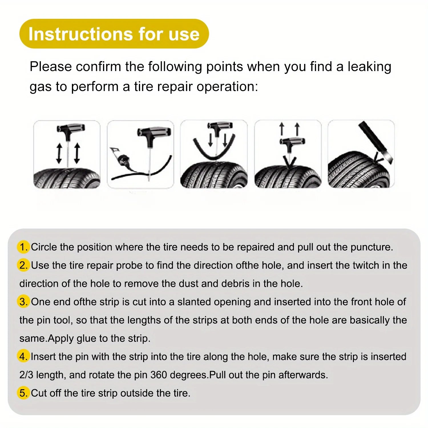 Emergency Pro Tire Repair Kit for Cars and Trucks - 13
