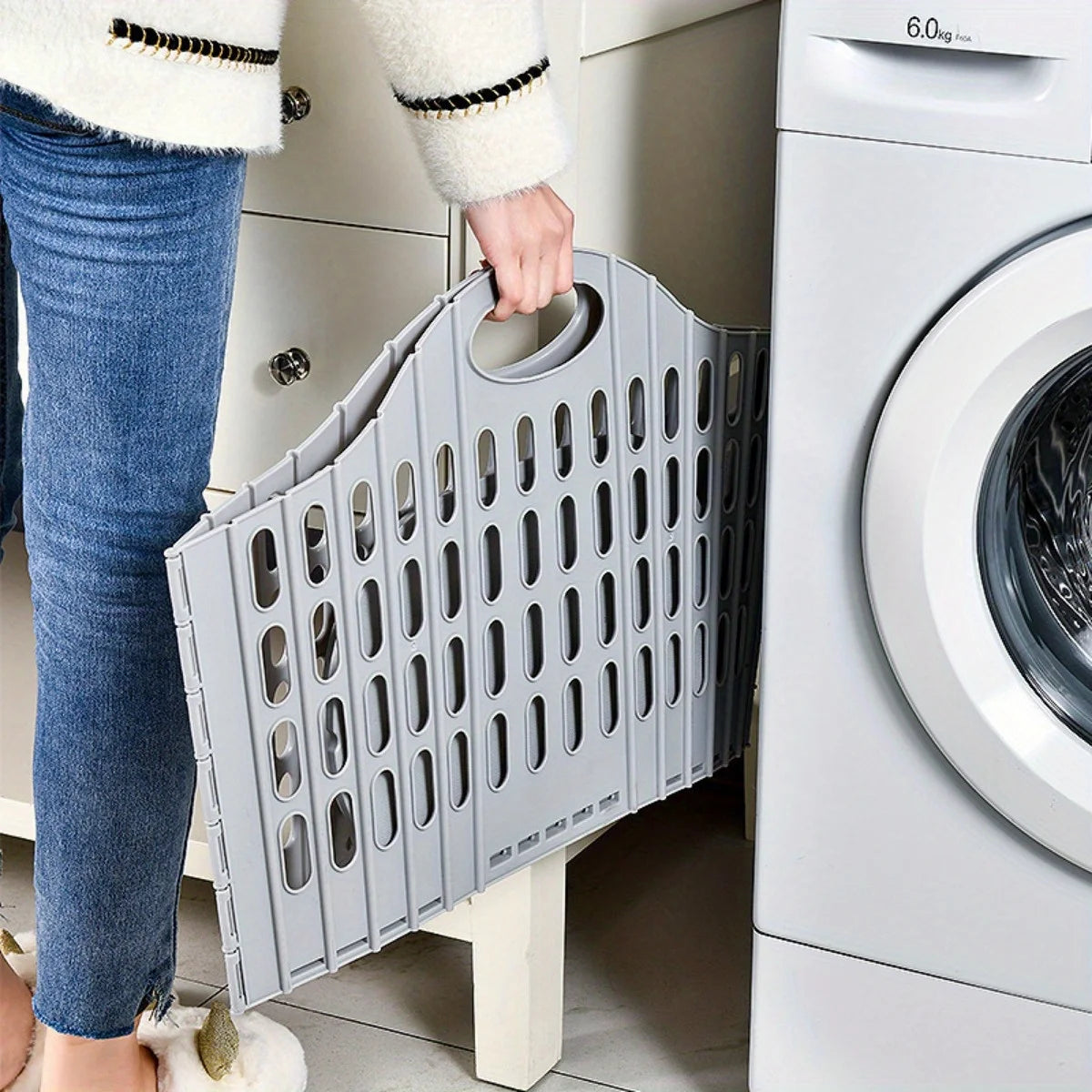Foldable Portable Storage Basket for Laundry and Organizing