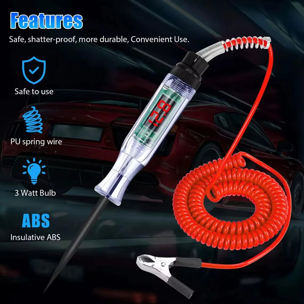 Digital LED Circuit Voltage Tester for Automotive and Truck