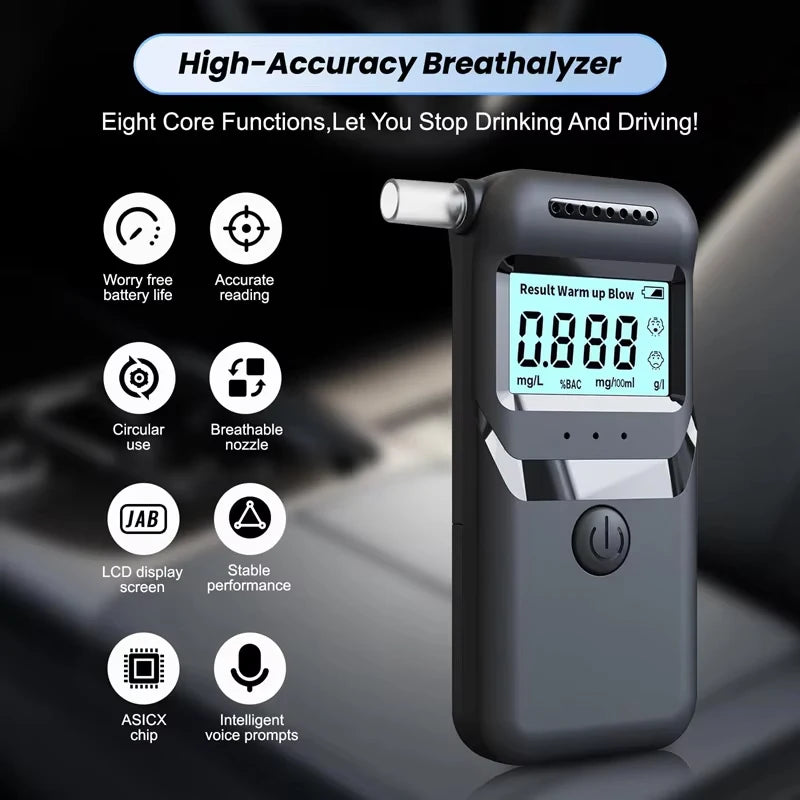 Portable Digital Breathalyzer Alcohol Tester