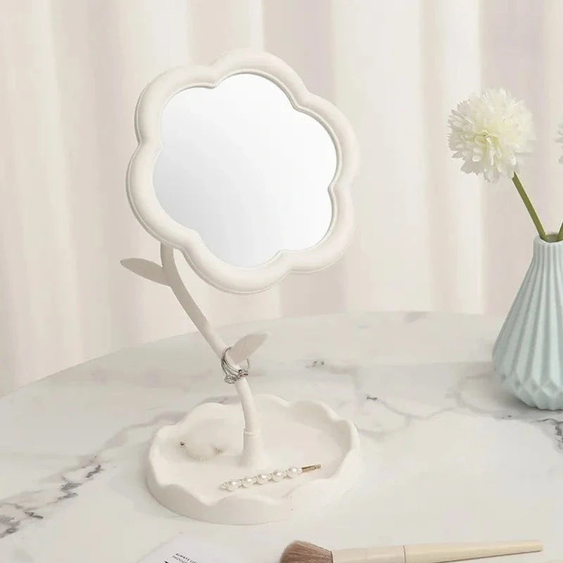 Sunflower Vanity Makeup Mirror with Storage Tray Desktop Swivel Mirror - 11