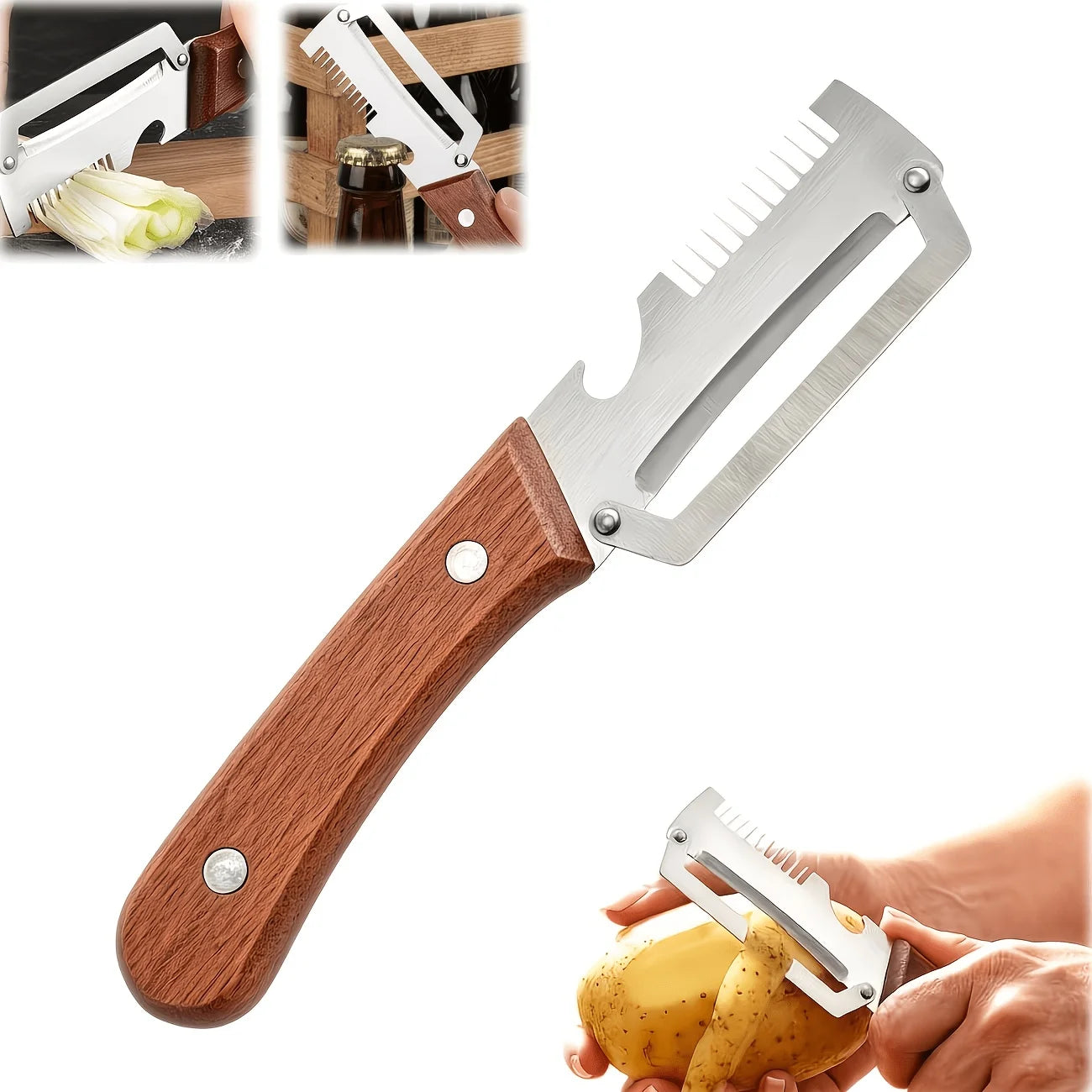 3-in-1 Multifunctional Vegetable Peeler and Scallion Slicer - 1