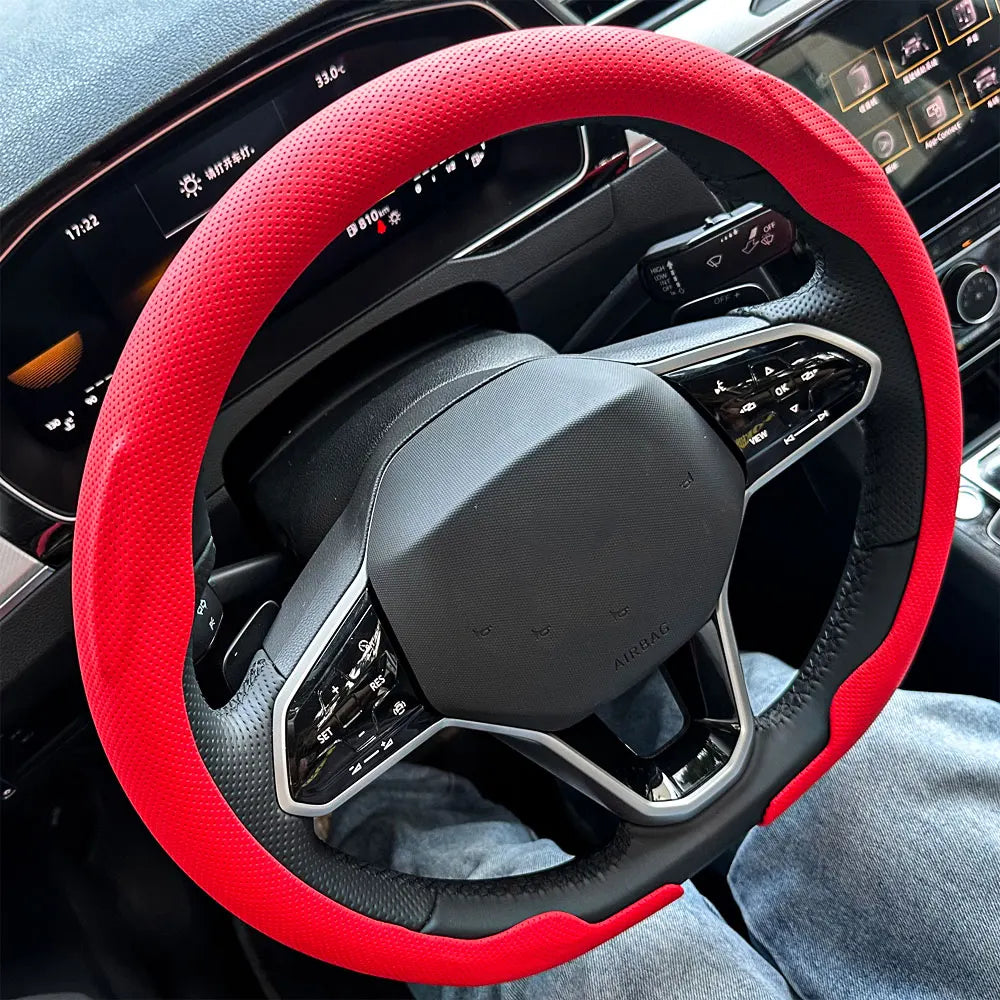 D-Shape Steering Wheel Cover for Sporty Driving - 4