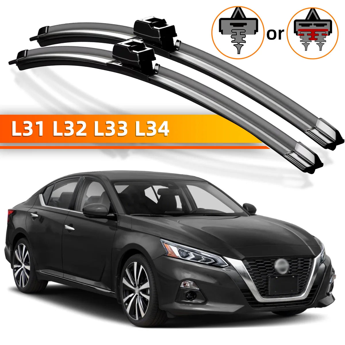 Front Windshield Wiper Blades for Left-Hand Drive Vehicles