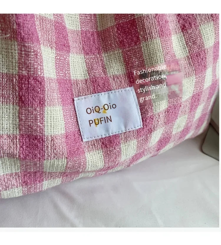 Versatile Plaid Shoulder Tote Bag for Commuter and Leisure - 12