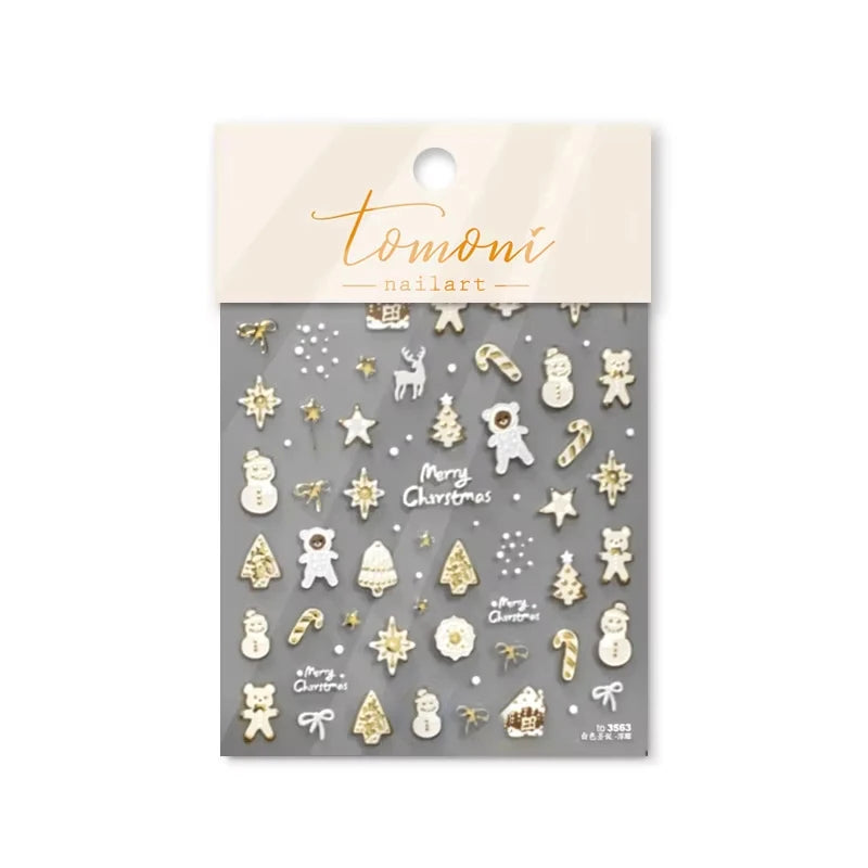 3D Christmas Cartoon Self-Adhesive Nail Art Decal Stickers