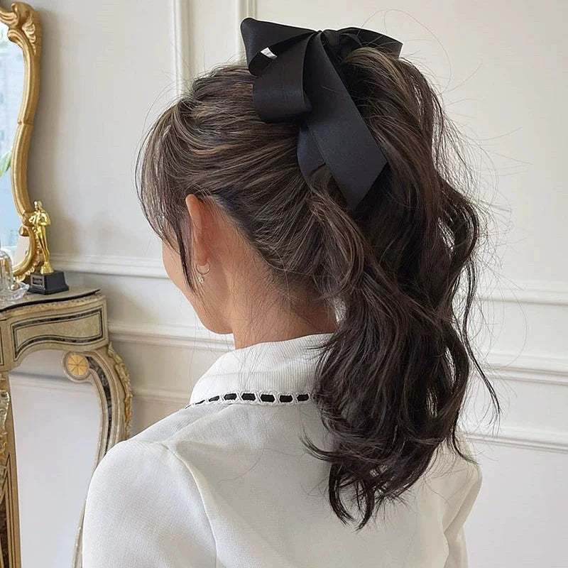 Silky Satin Hair Bow Clips for Women