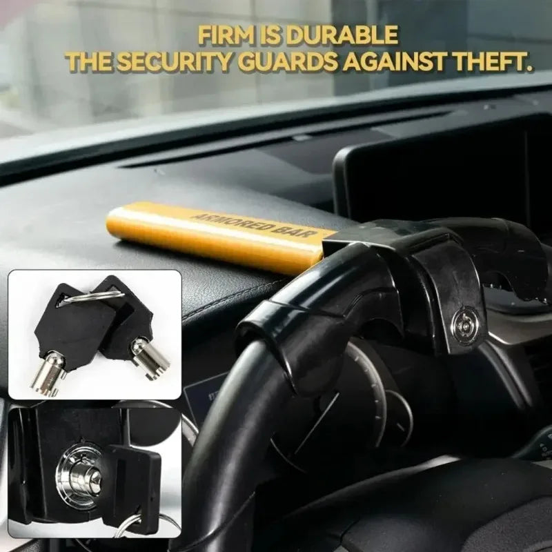 Heavy-Duty T-Bar Steering Wheel Lock for Car Security