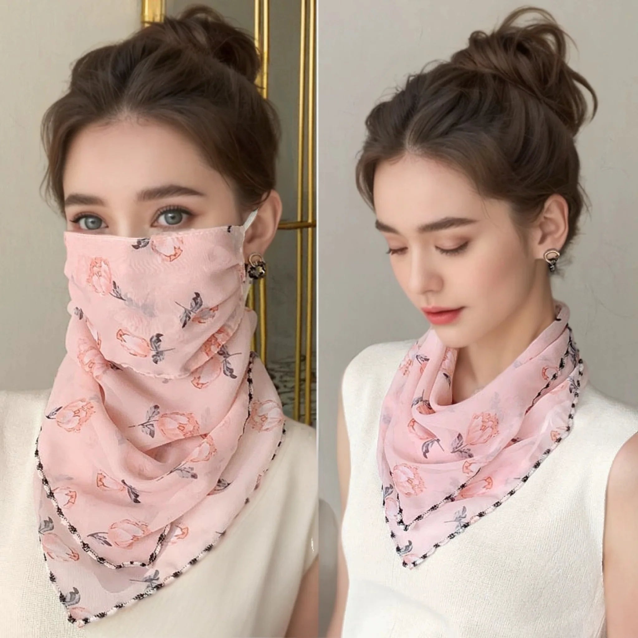 Floral UV Protection Neck Scarf and Face Mask - 5