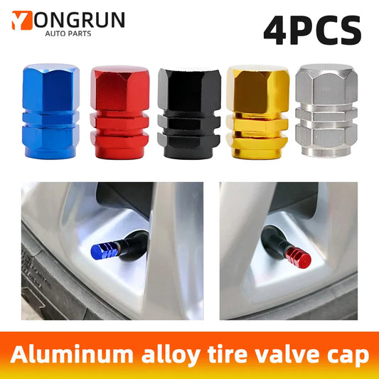Aluminum Alloy Tire Valve Stem Caps for Cars and Bikes