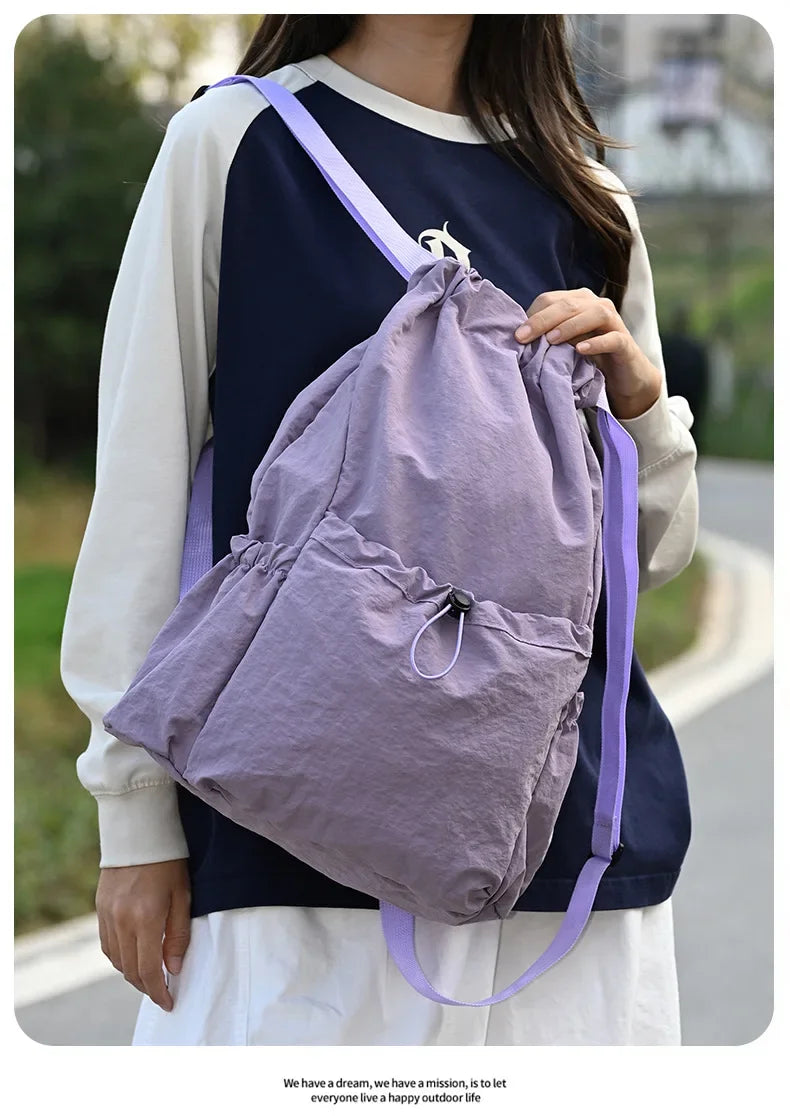 Foldable Lightweight Drawstring Travel Backpack - 28