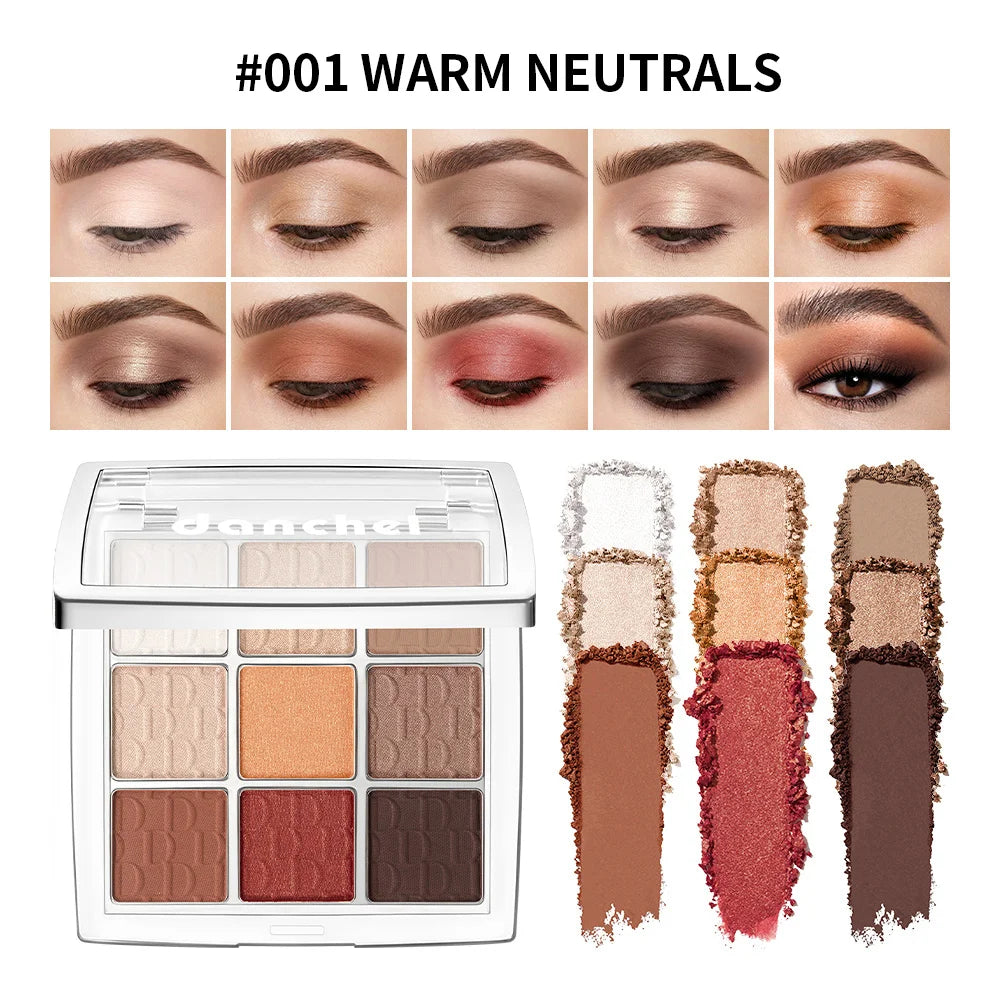9-Shade Pigmented Eyeshadow Palette for Versatile Makeup Looks