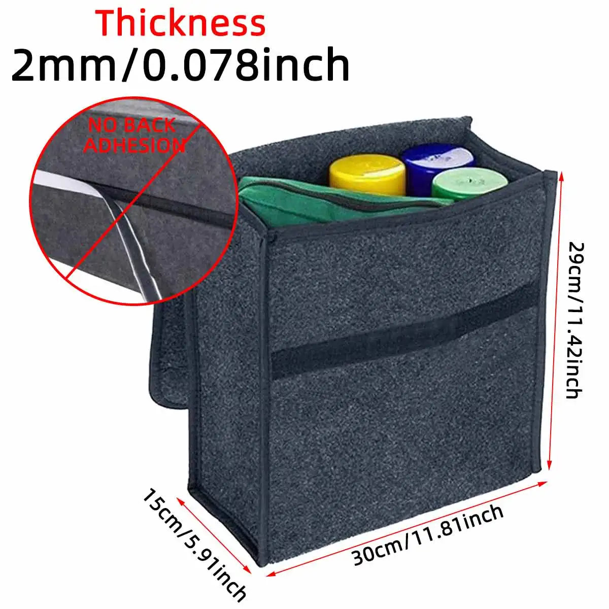 Foldable Felt Car Trunk Organizer and Storage Box - 13
