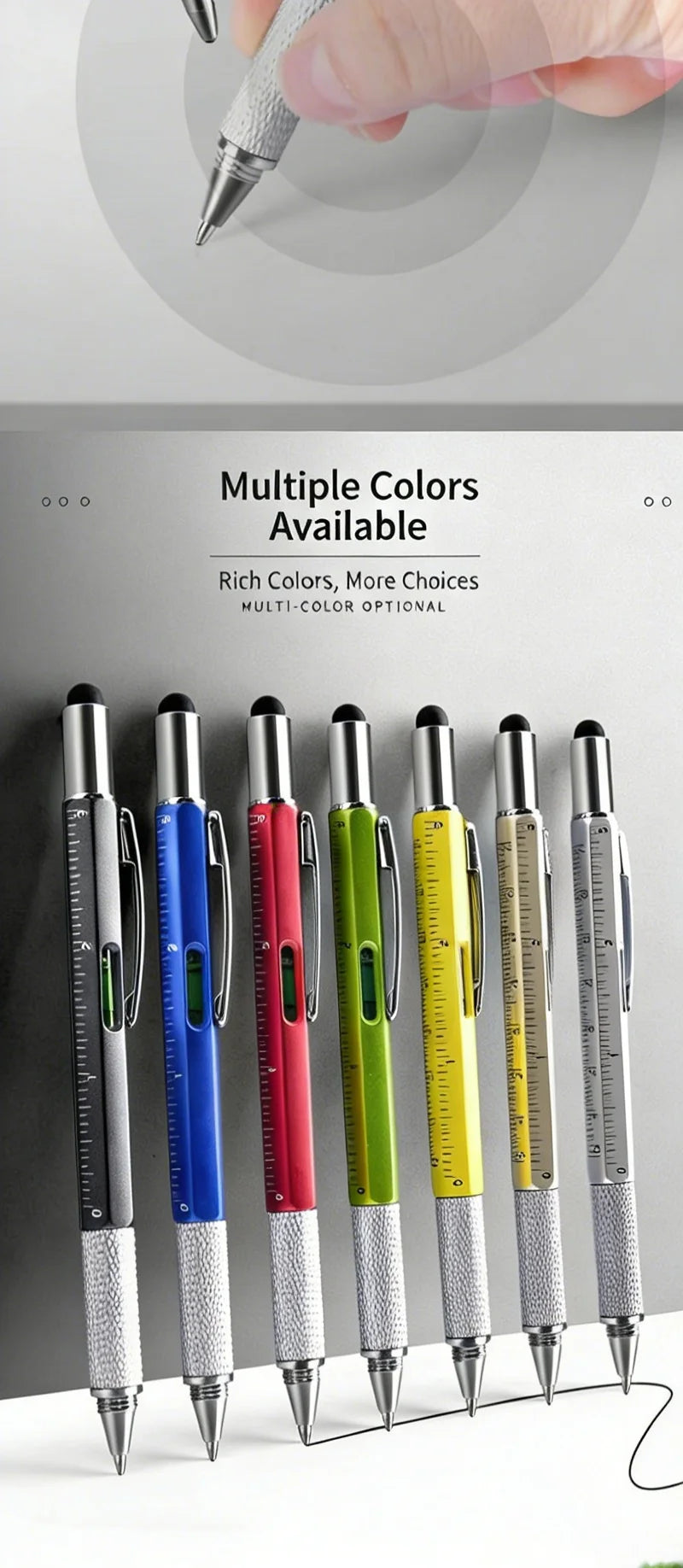 7-in-1 Multifunctional Tool Pen with Stylus and Measuring Gauge - 13