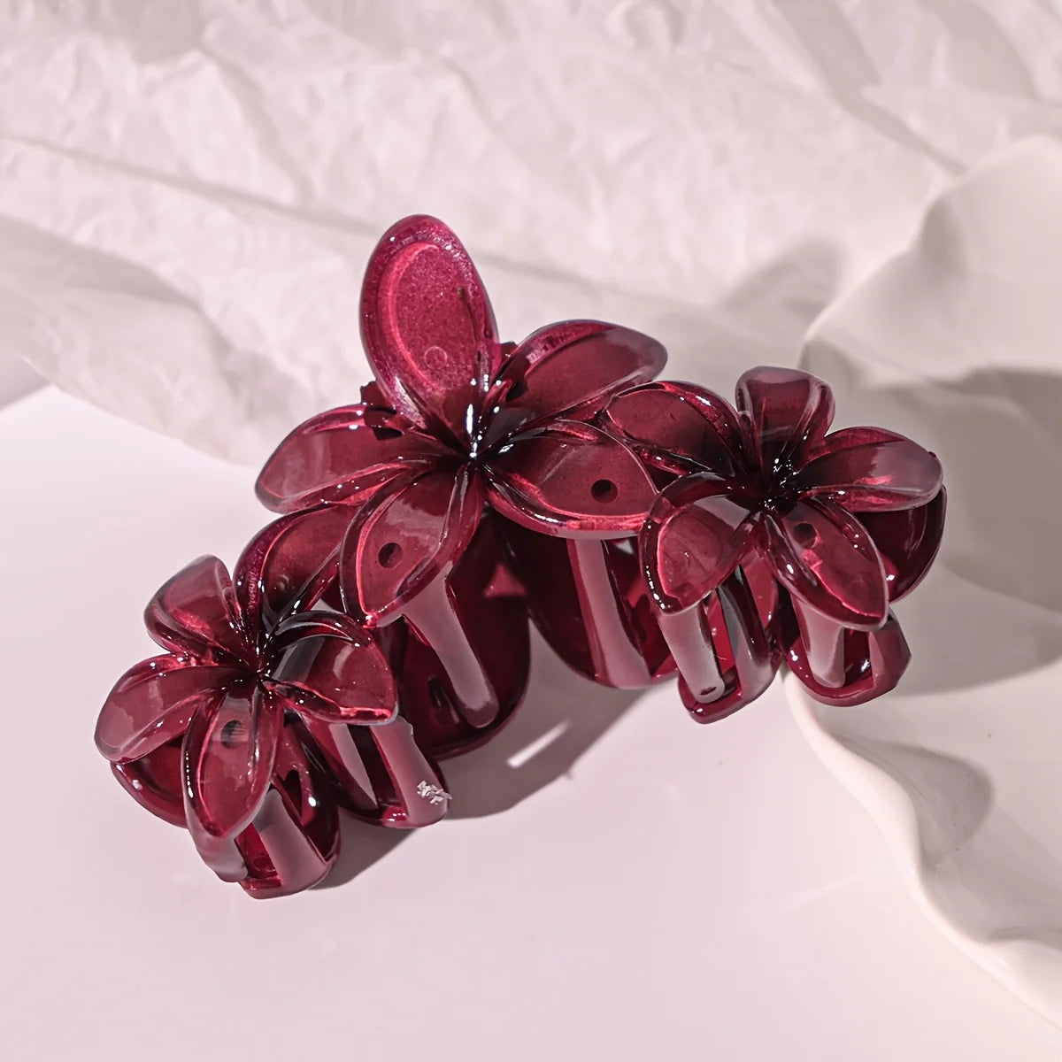 Hawaiian Plumeria Flower Hair Claw Clips Non Slip Beach Accessories