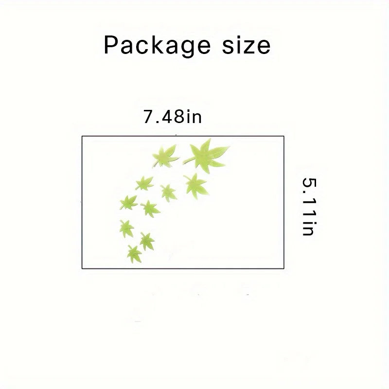 10pcs Luminous Maple Leaf Wall Stickers Glow in the Dark Home Decor - 6