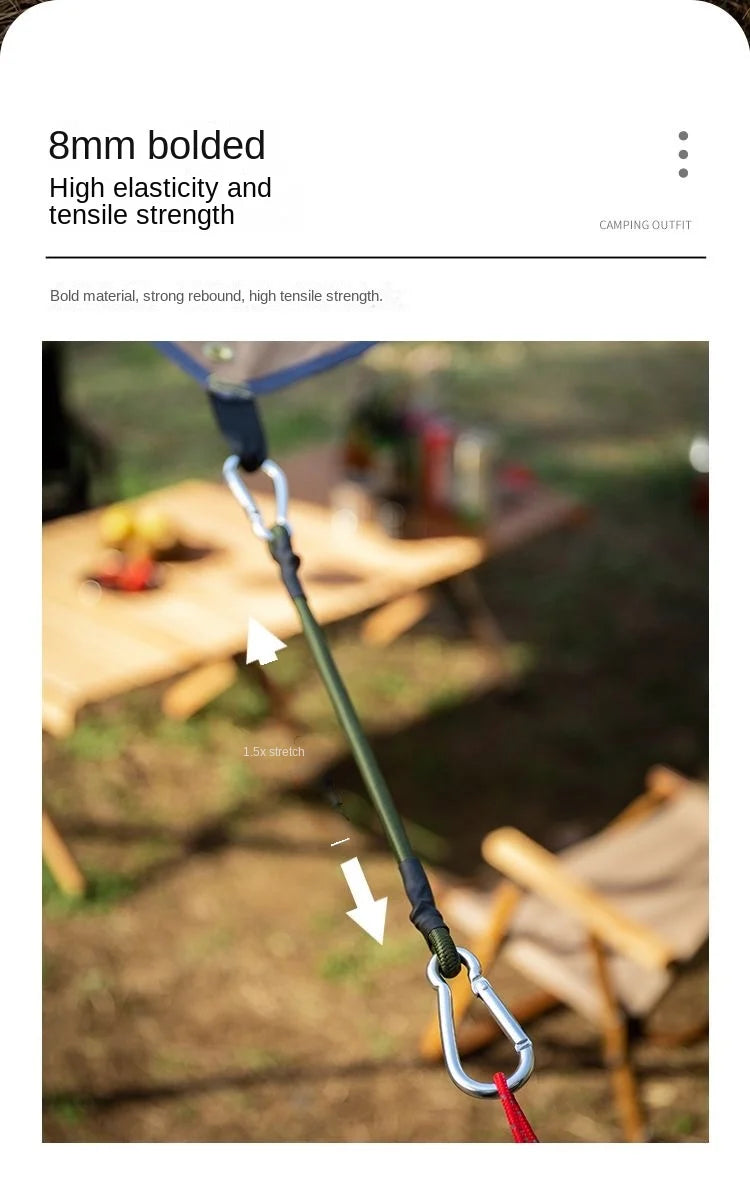 Heavy Duty Elastic Bungee Cord with Carabiner Hooks