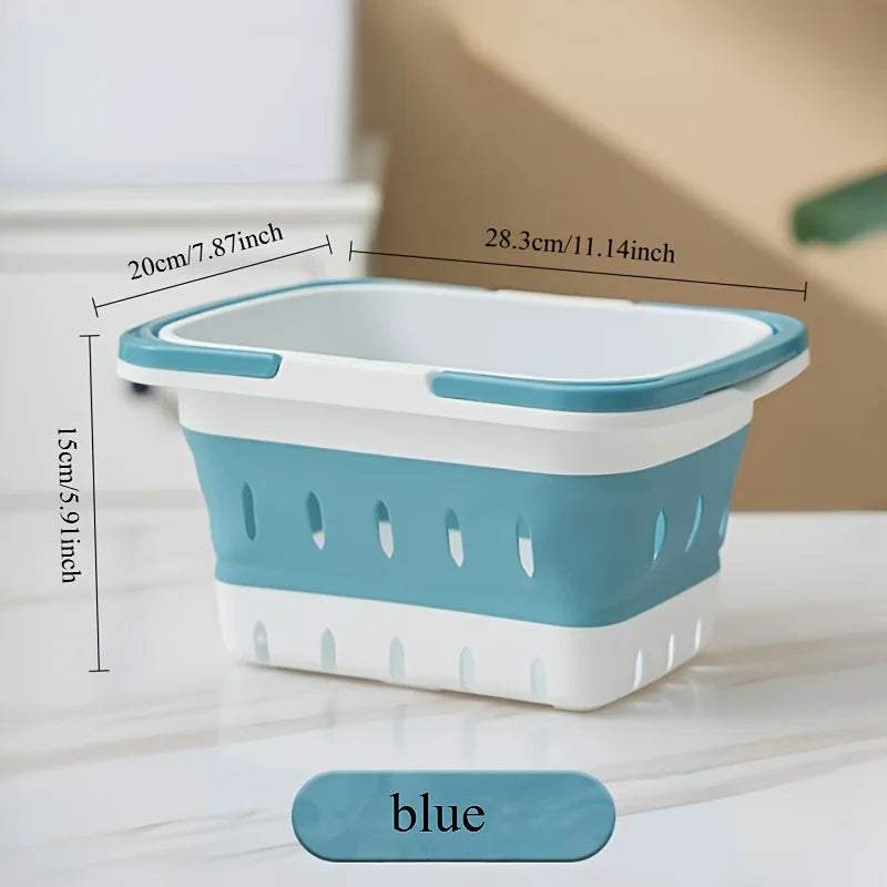 Collapsible Portable Storage Basket with Handles