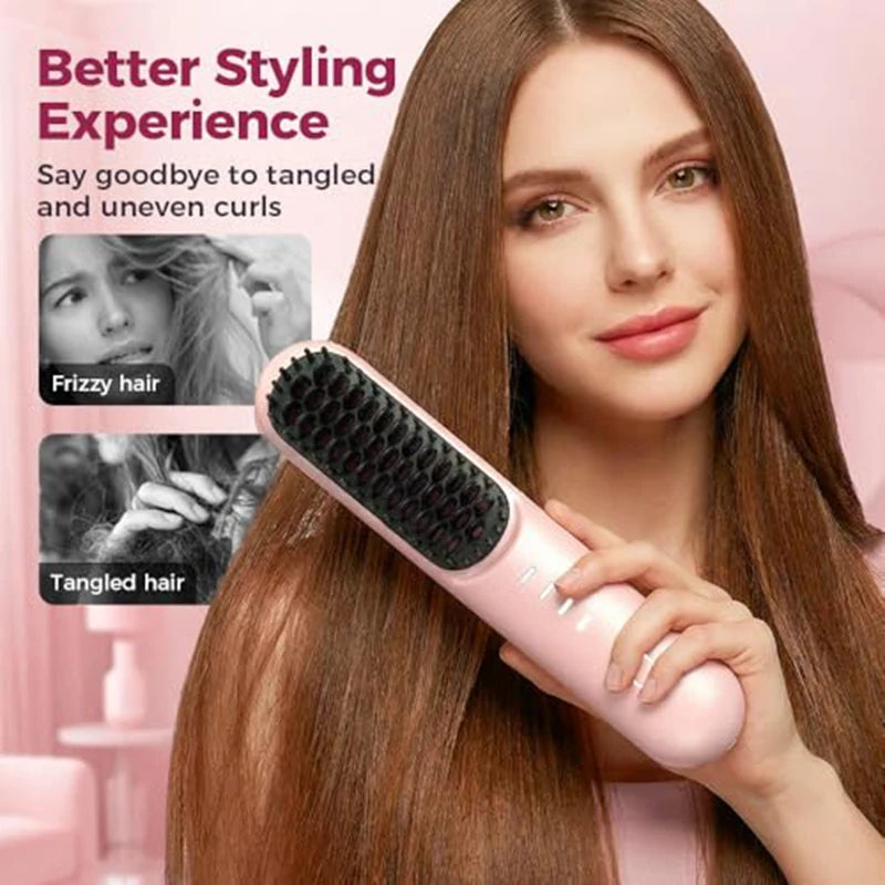 Fast Heating Cordless Hair Straightening Brush