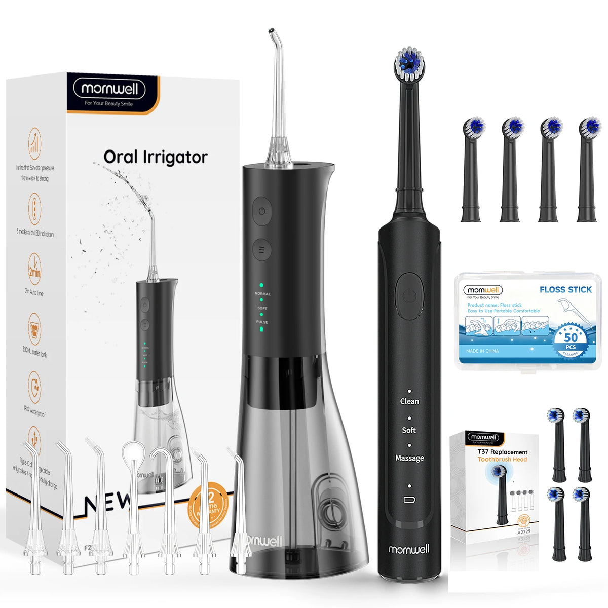 Electric Toothbrush and Water Flosser Oral Care Kit