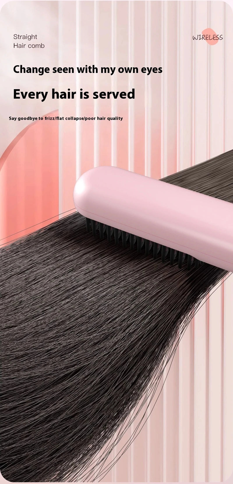 Fast Heating Cordless Hair Straightening Brush - 11