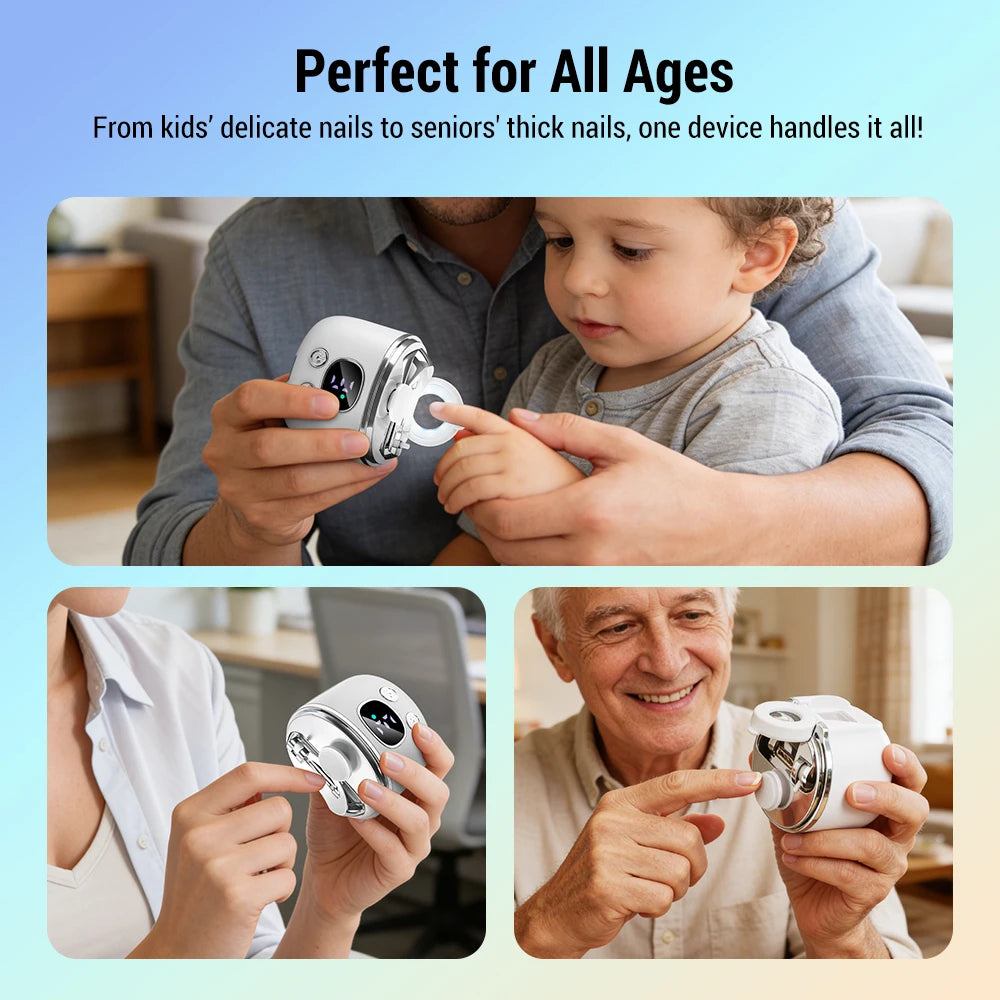 Electric Nail Clipper with Magnifier and LED Light - 7