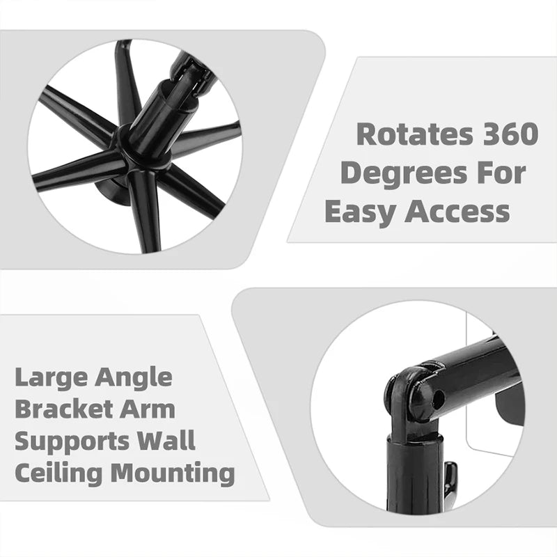 360° Swivel Six-Claw Adhesive Hook for Kitchen and Bathroom