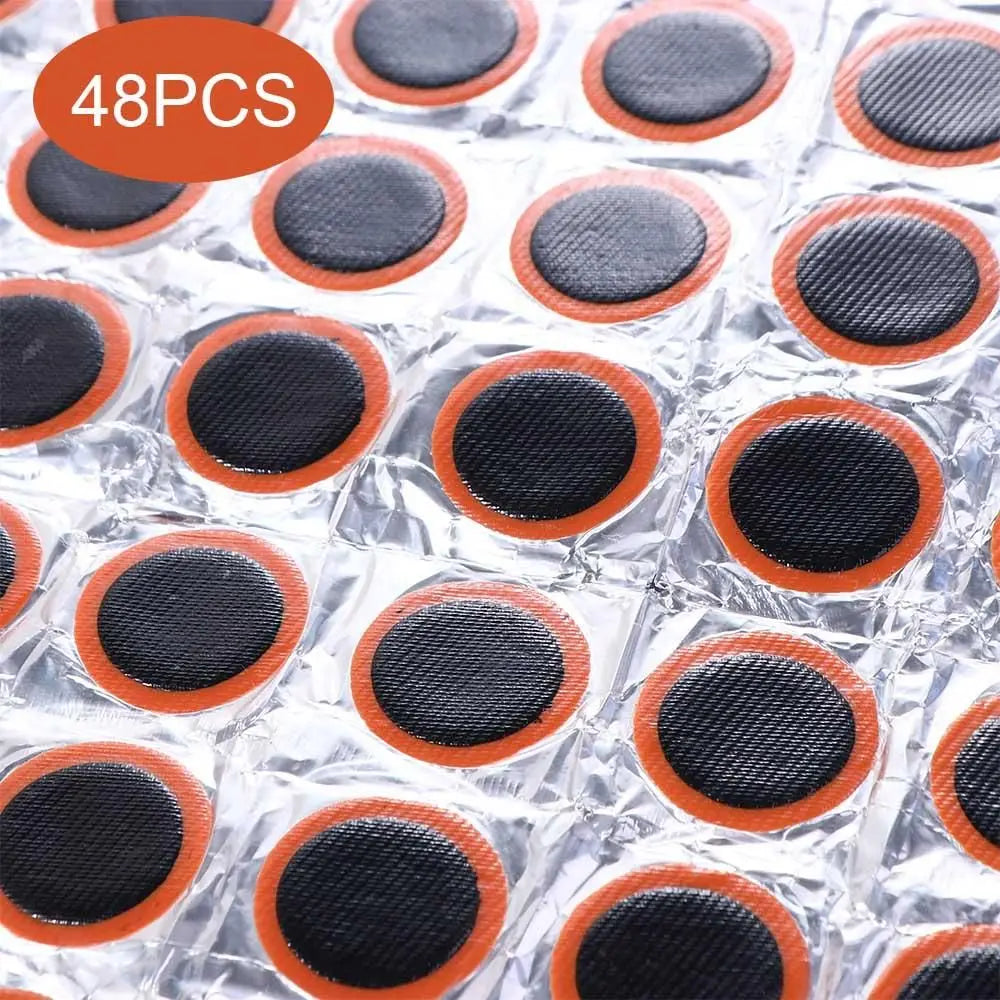 48-Piece Bicycle Tire Puncture Repair Patch Kit
