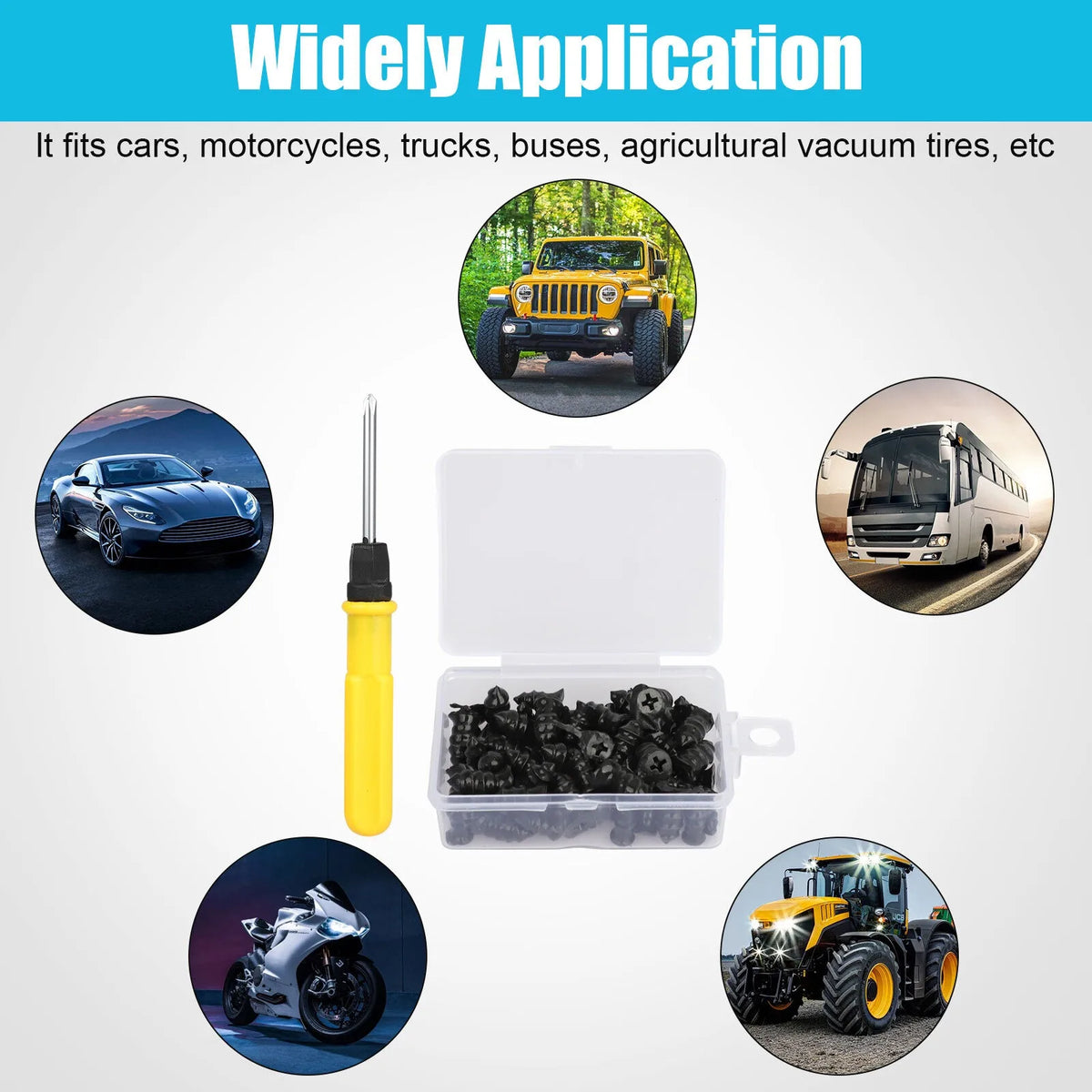 Emergency Tire Puncture Repair Kit for Cars and Motorcycles
