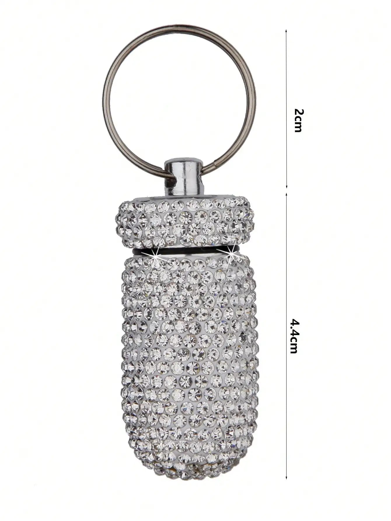 Waterproof Rhinestone Keychain Pill Holder Case - 9