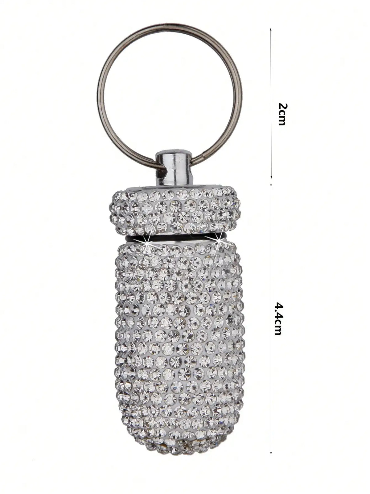 Waterproof Rhinestone Keychain Pill Holder Case