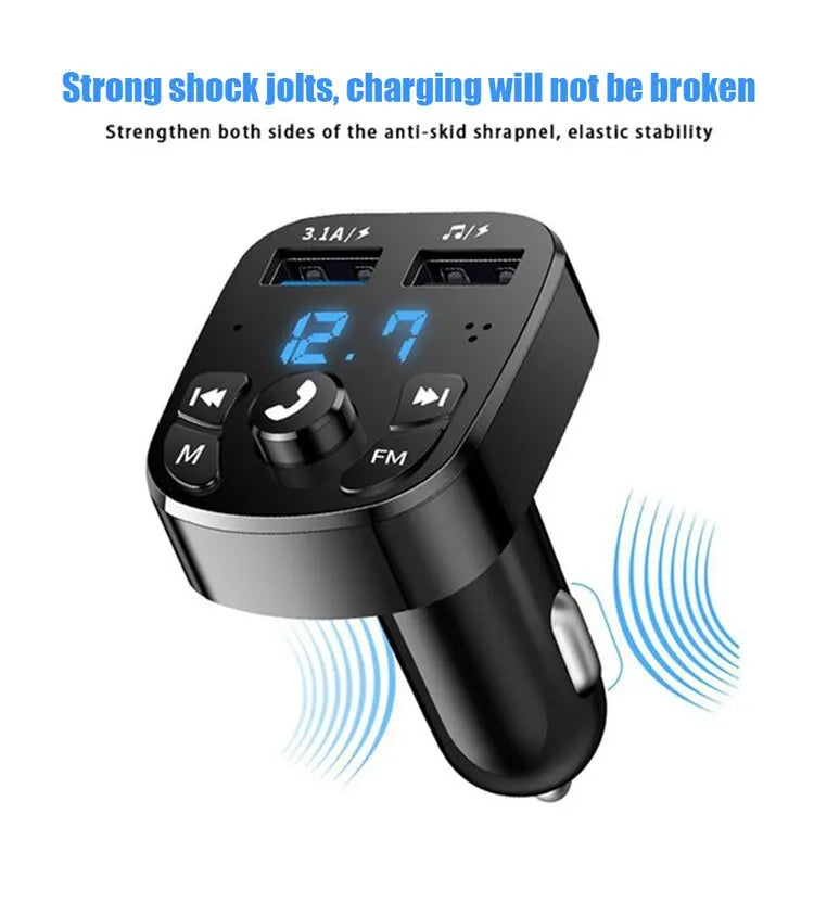 Bluetooth FM Transmitter and Dual USB Car Charger Kit - 10