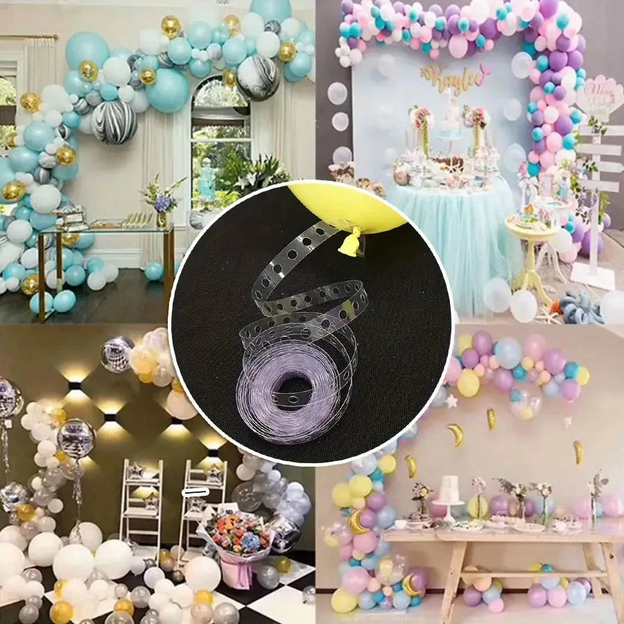 10m Balloon Arch Chain Double Hole Tape Strip for Party Decorations - 5