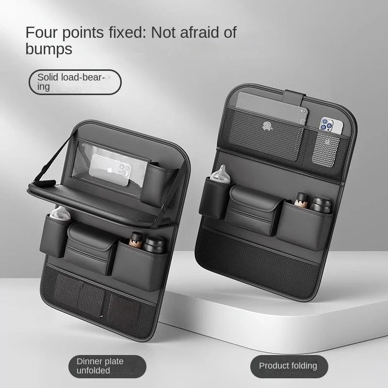 Car Backseat Organizer with Foldable Dining Table and Tablet Holder