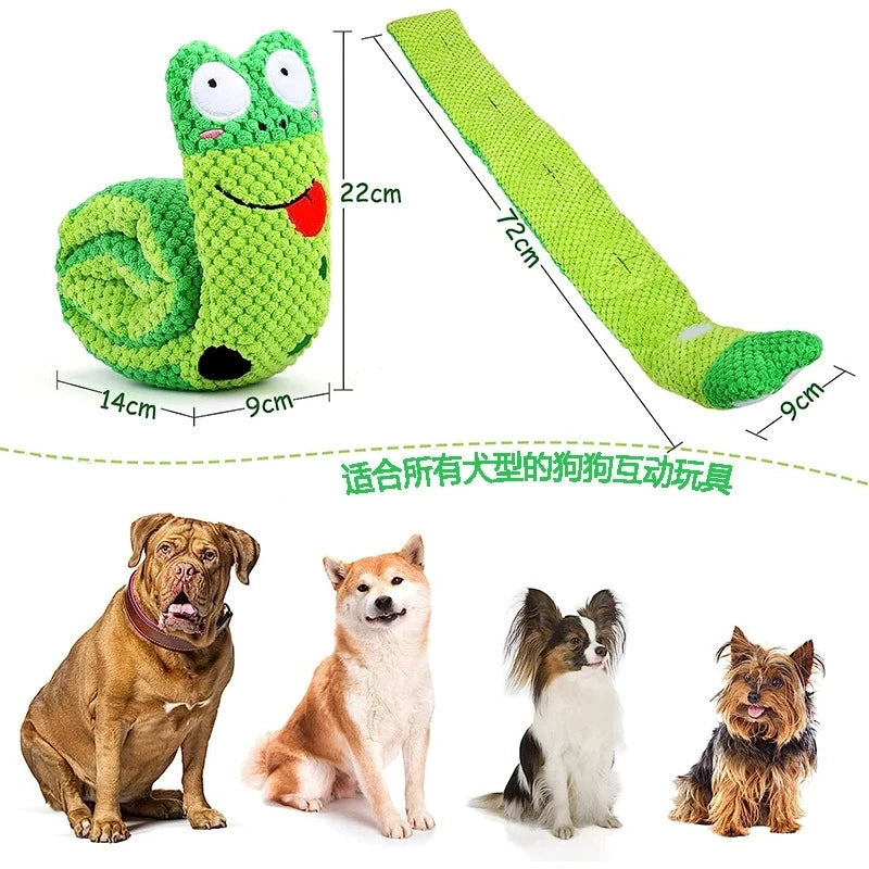 Foldable Squeaky Snail Plush Chew Toy for Dogs