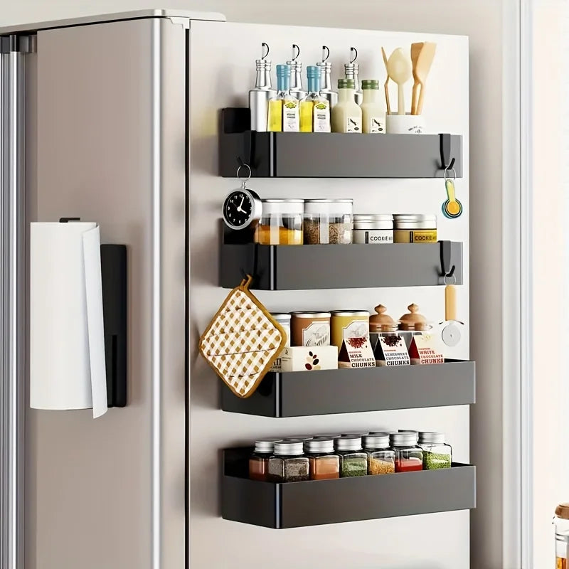 Magnetic Refrigerator Side Storage Rack for Kitchen and Laundry - 2