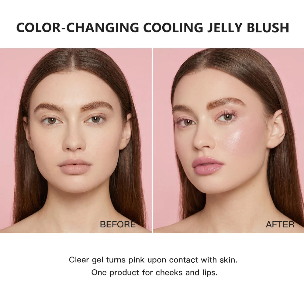 pH Adaptive Color-Changing Jelly Blush for Lips, Cheeks, and Eyes