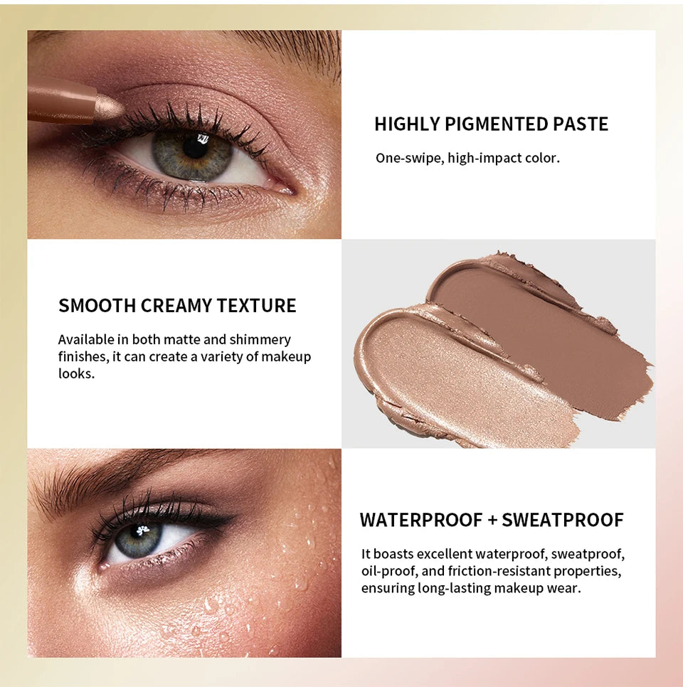 Waterproof Shimmer and Matte Eyeshadow Pencil Stick
