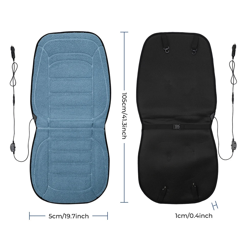 Heated Lambswool Car Seat Cushion for Winter Driving - 17
