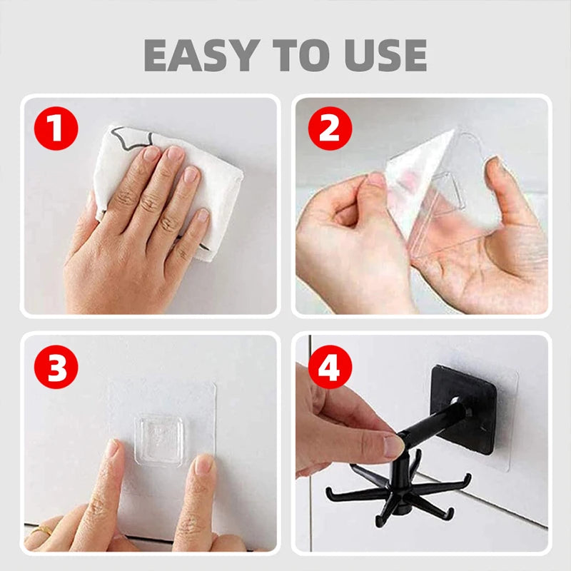 360° Swivel Six-Claw Adhesive Hook for Kitchen and Bathroom