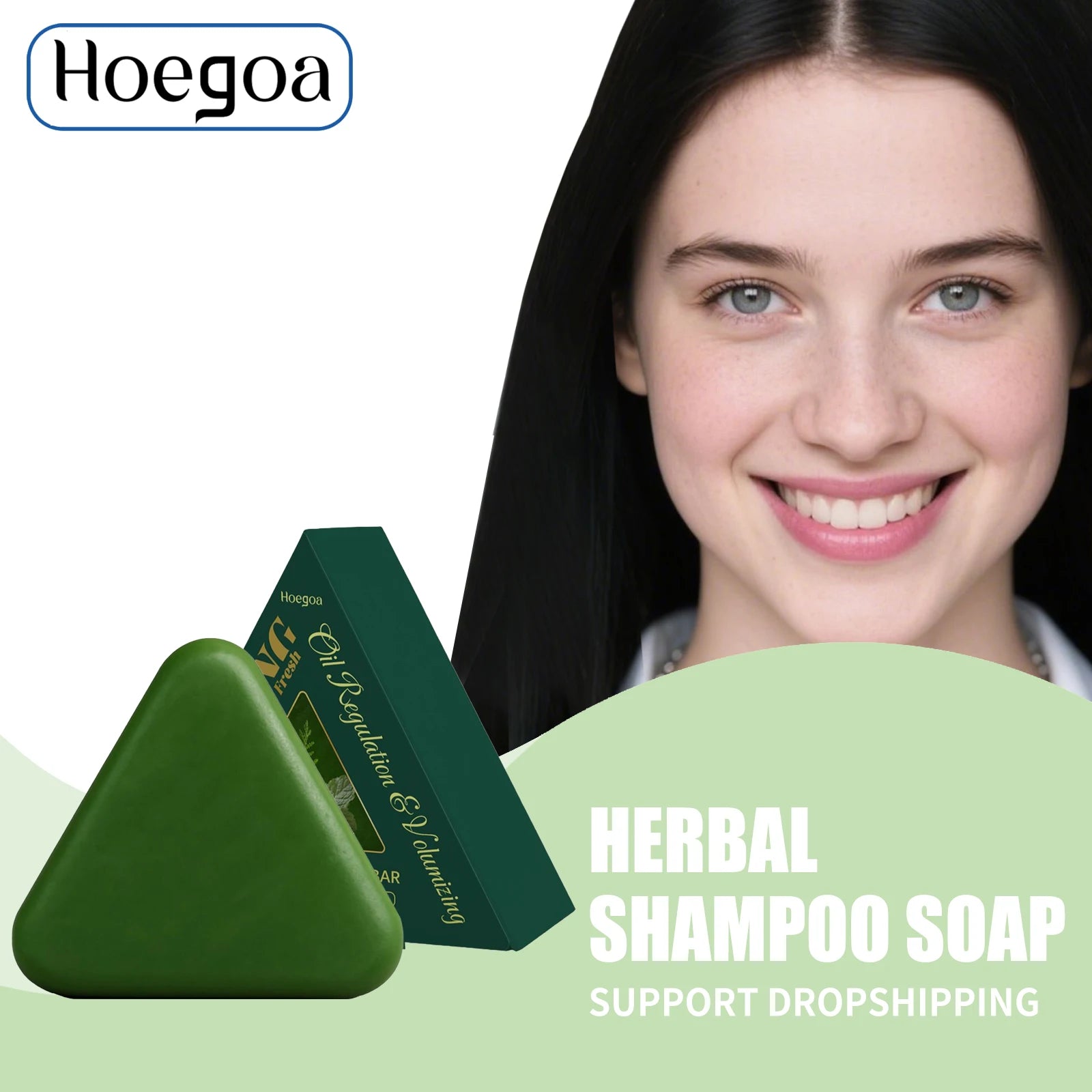 Herbal Triangle Hair Growth Shampoo Bar for Oil Control and Repair - 1