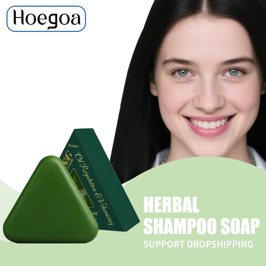 Herbal Triangle Hair Growth Shampoo Bar for Oil Control and Repair