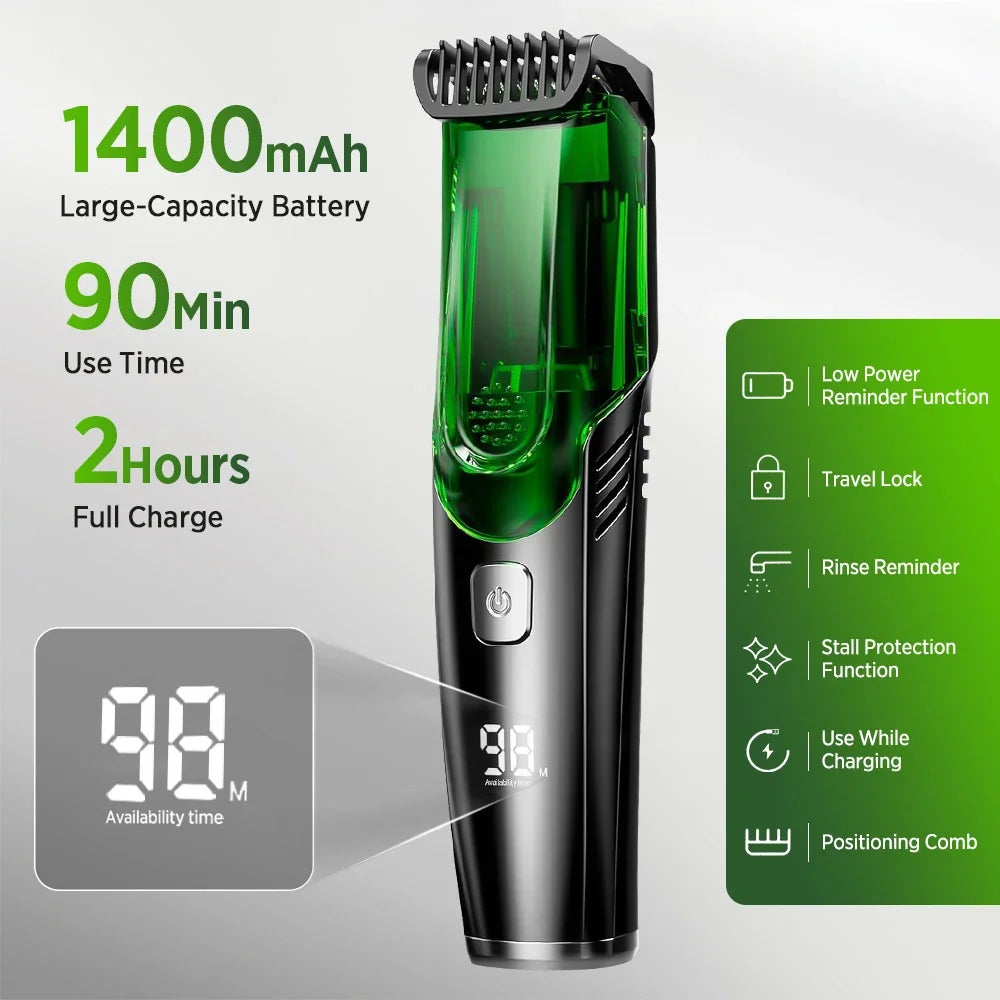 Cordless Vacuum Beard Trimmer for Precise Grooming - 5