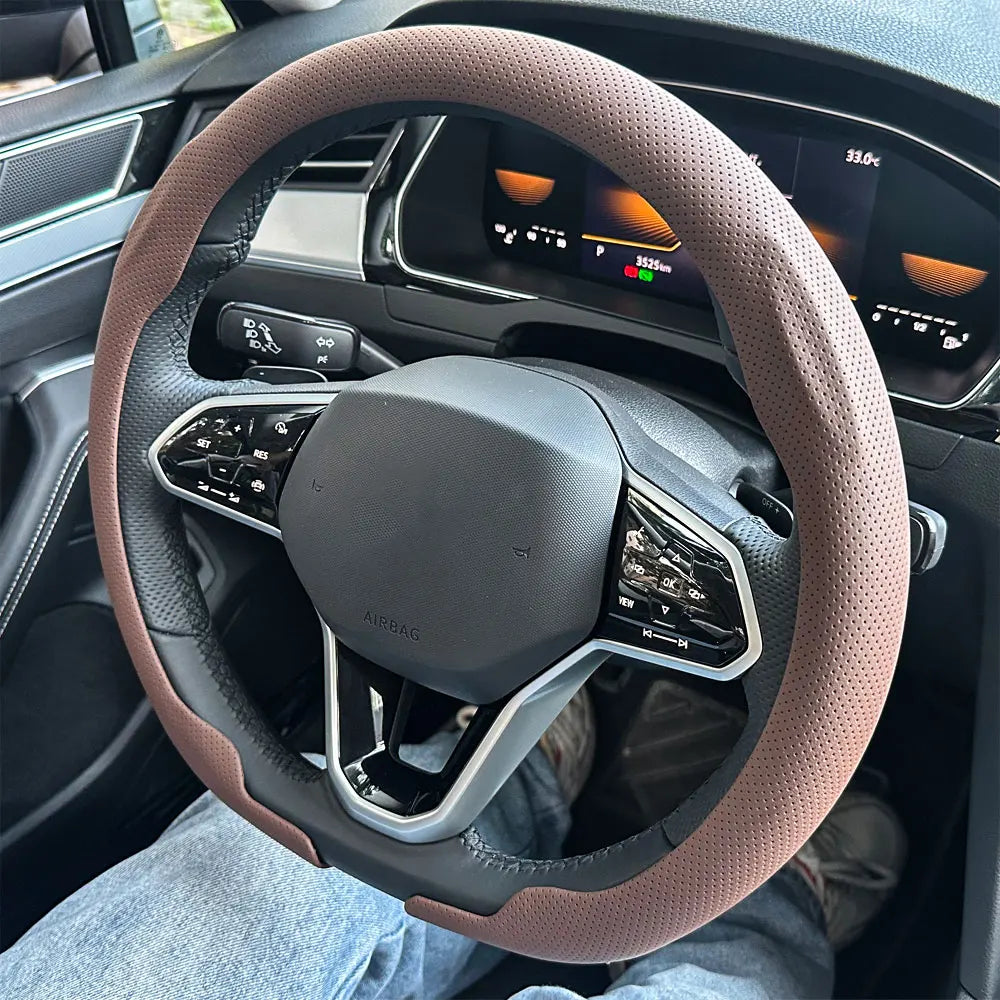 D-Shape Steering Wheel Cover for Sporty Driving