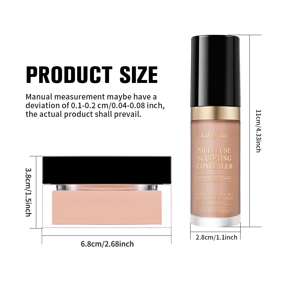Face Makeup Concealer and Setting Powder Duo Set
